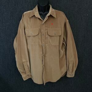 Gary Nesse Wool Shirt Jacket XL Tan Button Front Made in USA Outdoors man